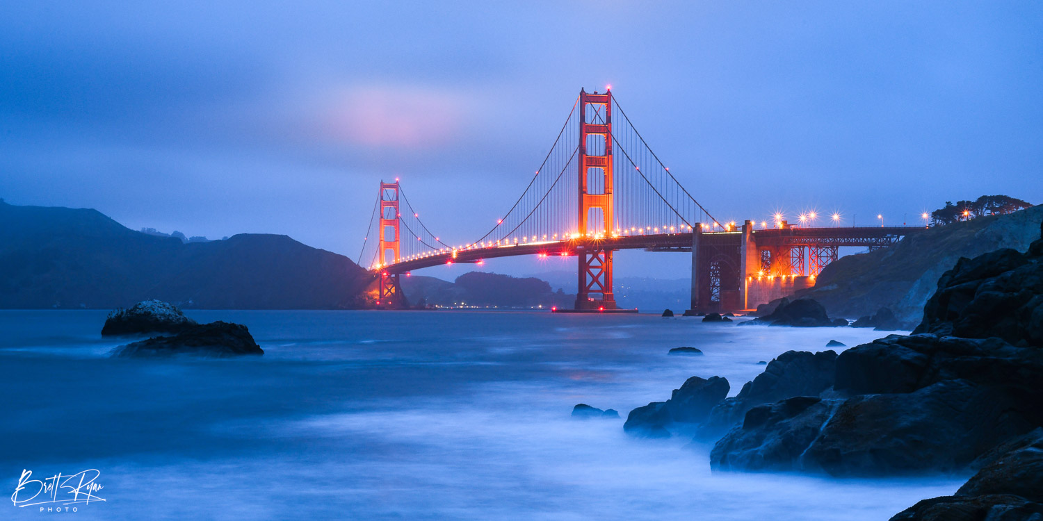 Image captured during the night of The Golden Gate Bridge. Limited Edition Print of 50.
