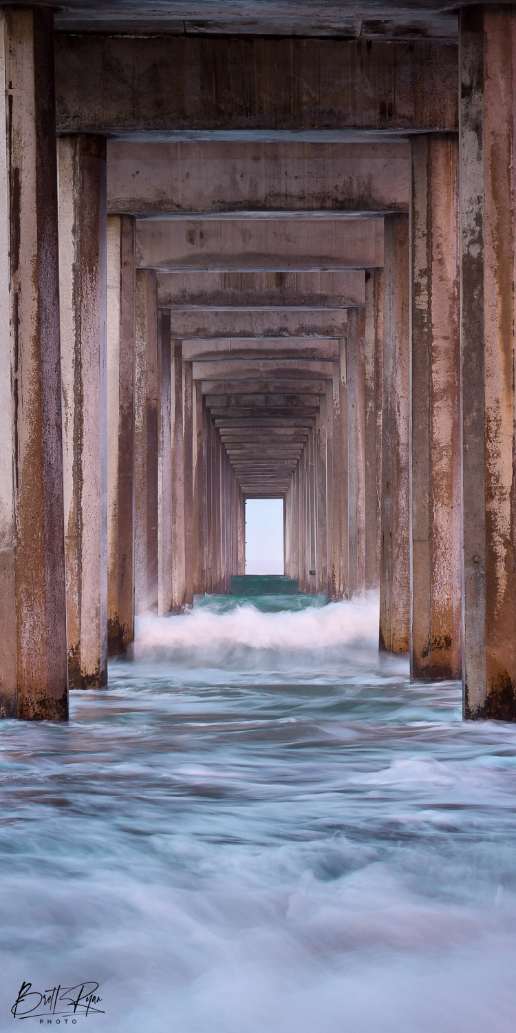 Image captured underneath Scripp's Pier in La Jolla, California. Limited Edition Print of 100.