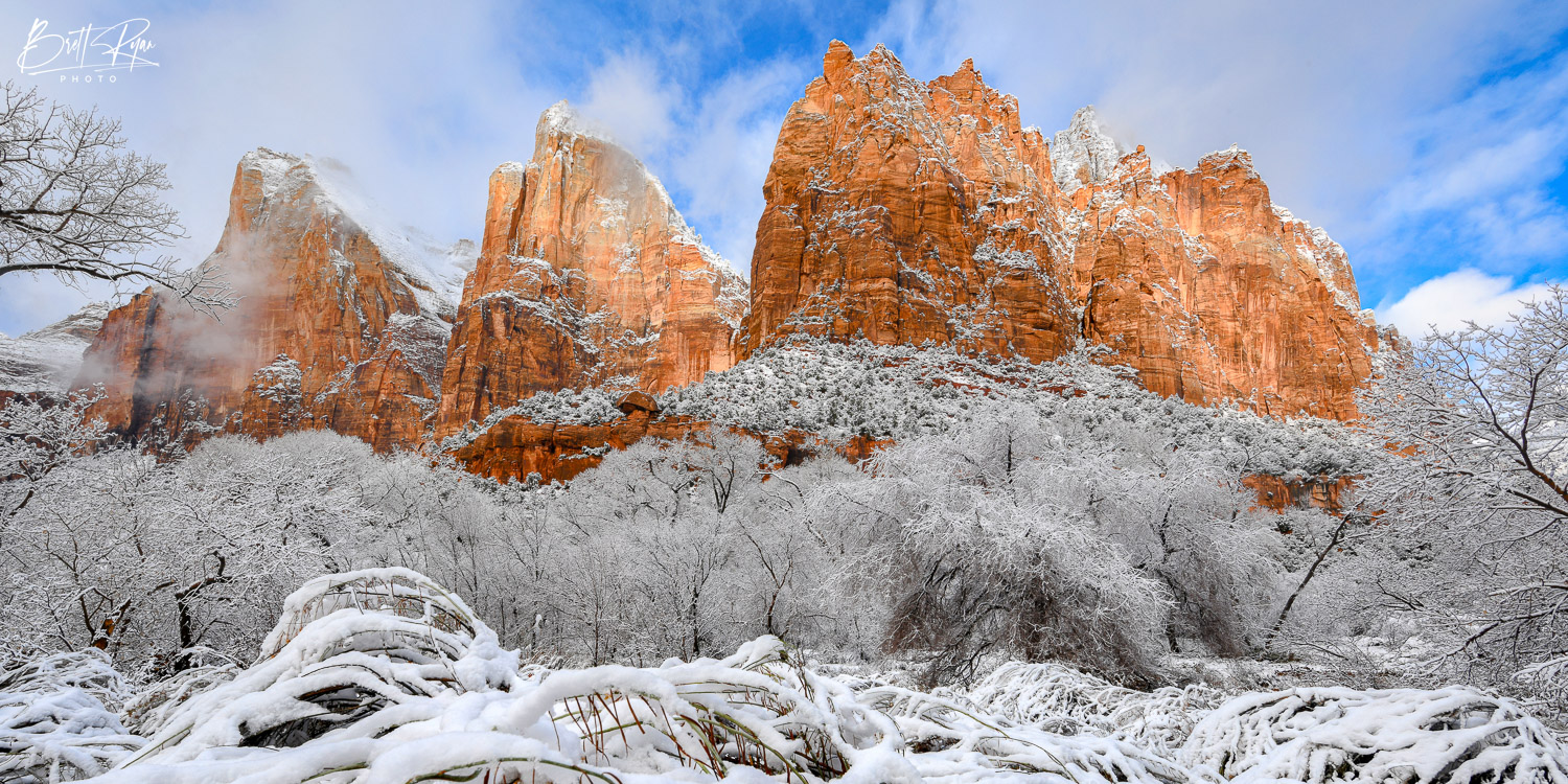 Image captured during the winter in Zion National Park. Limited Edition Print of 100.