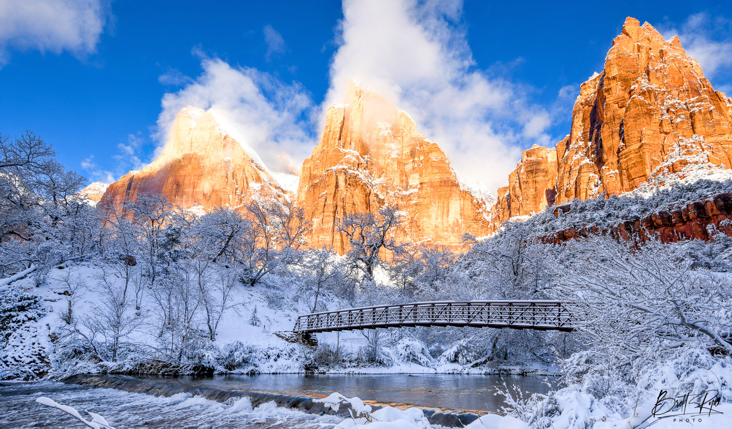 Image captured during the winter in Zion National Park. Limited Edition Print of 100.